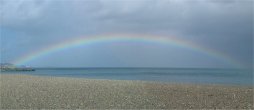 Low rainbow over the Irish sea