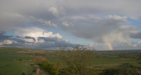 Rainbow in a distant shower