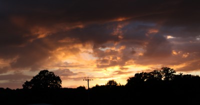 Low sun evening rainbow