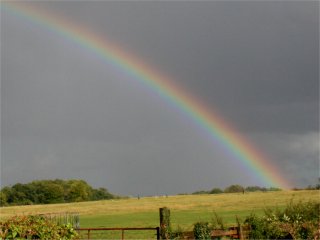 Bright autumn rainbow