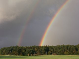 Bright region inside the rainbow