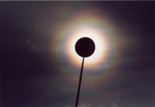 Strong cloud corona round the sun