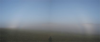 Partial fogbow in shallow fog