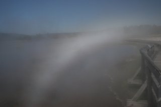 Fogbow over a hot pool