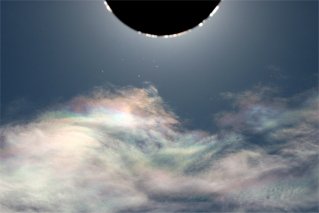 Iridescence below the sun