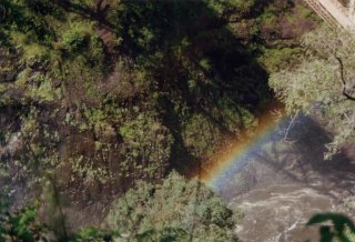 Spraybow below Victoria Falls railway bridge