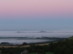 Earth shadow rising or setting