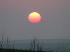 Hazy sunset