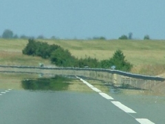 Inverted road mirages