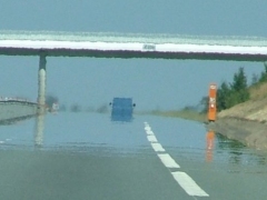 Sky mirage on a road