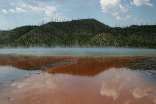 Water reflection maximised by polariser