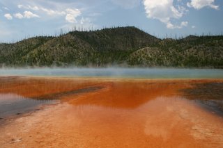 Water reflection minimised by polariser